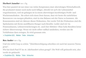 2 online-Kommentare von Bund-Lesern